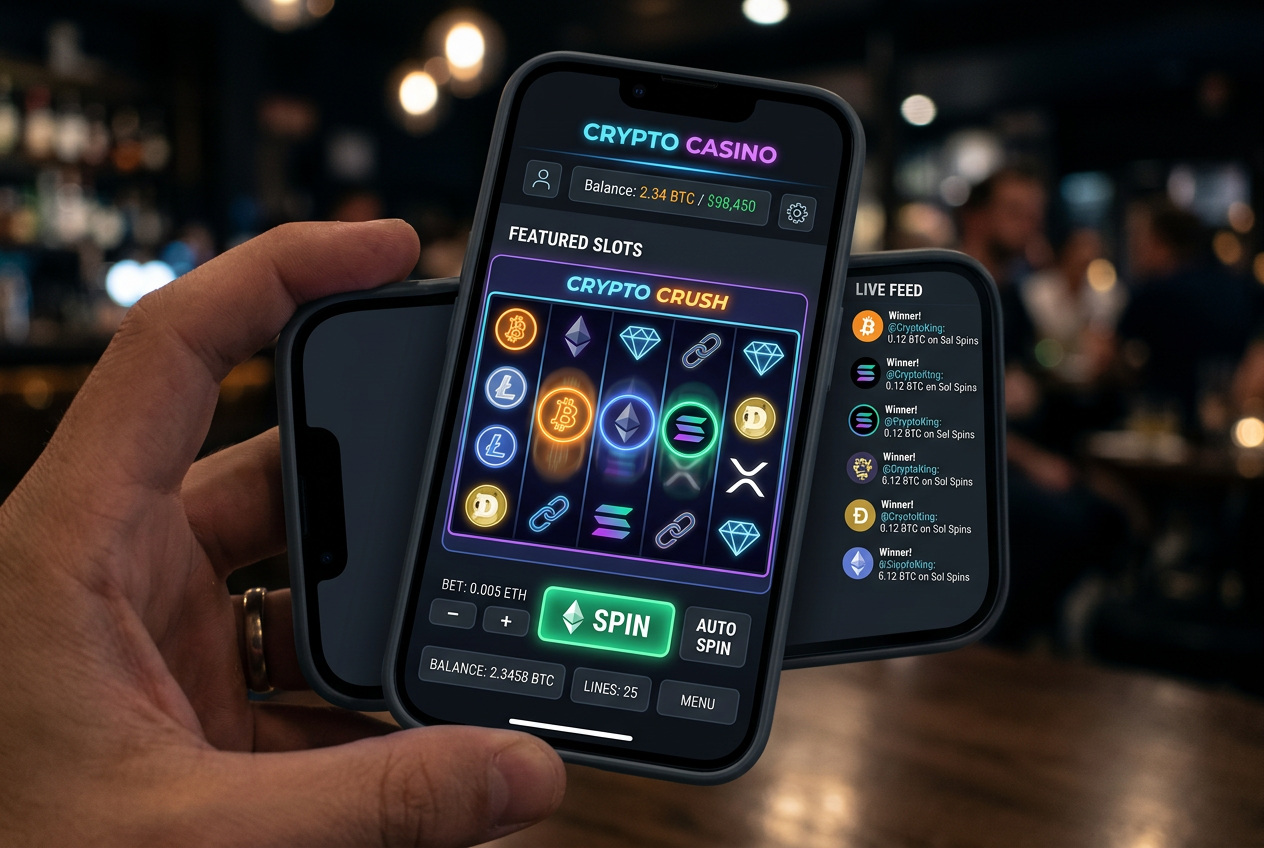 Nowoczesne kasyno kryptowalutowe Yep! Casino na ekranie smartfona